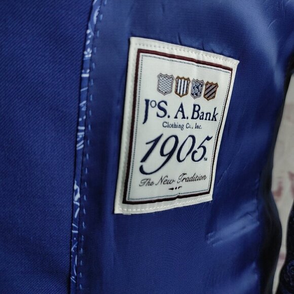 Jos A Bank 1905 The New Tradition Custom Made 41L Wool 2 Button Blue Suit Blazer - Picture 9 of 13